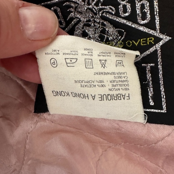 Vintage Esprit 1986 Gray Pink Lined Silky Nylon Bomber Jacket Size M Hong Kong - Picture 15 of 16